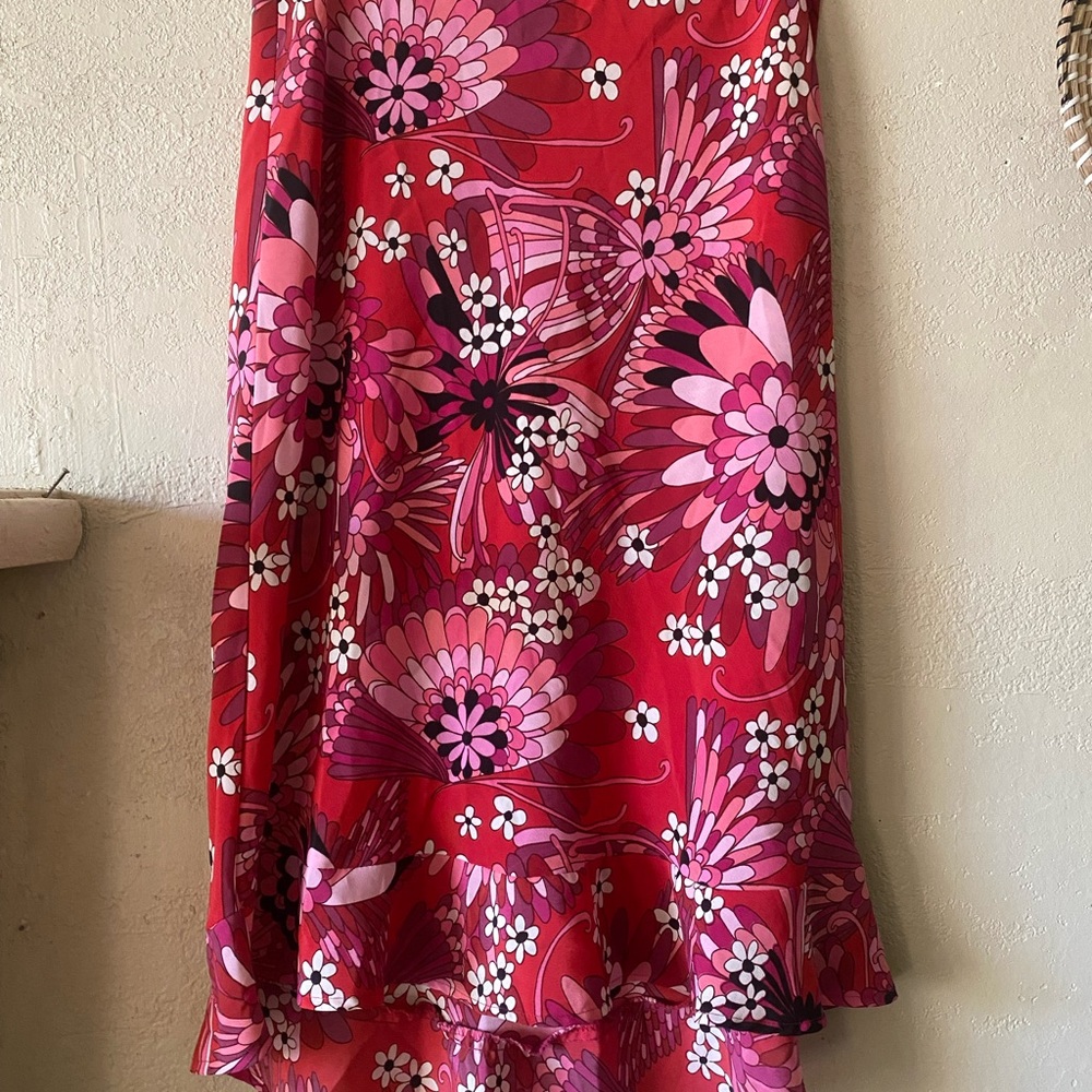 Vintage 70’s Floral Ruffled Midi Skirt